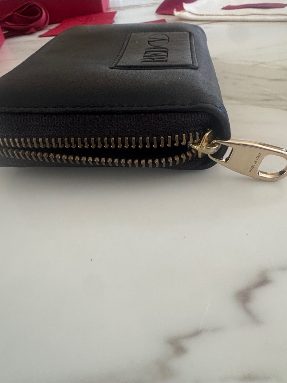 Valentino Black Leather Bow Zip wallet new - Picture 11 of 15